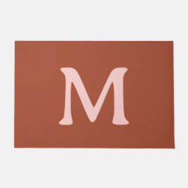 Tapete Monograma Personalizado Laranja Queimado