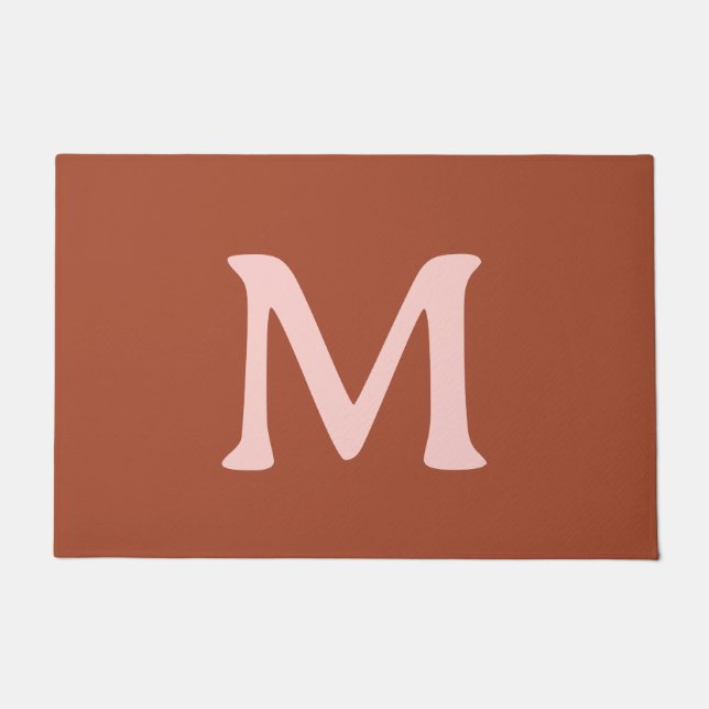 Tapete Monograma Personalizado Laranja Queimado (Frente)