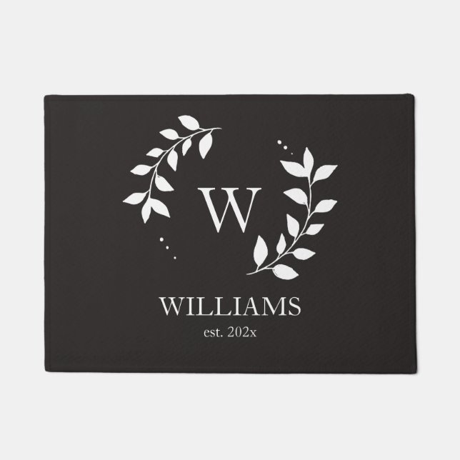 Tapete Monograma Personalizado Moderno Elegante Nova Casa (Frente)