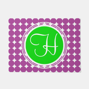Tapete Monograma verde & roxo das bolinhas