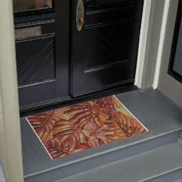 Tapete Monstera tropical deixa a esteira de porta da