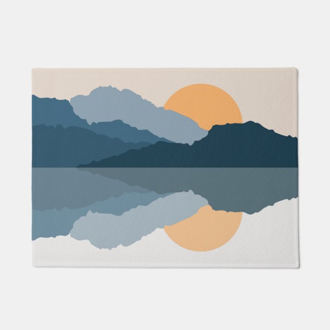 Tapete Montanhas azuis no lago (Frente)