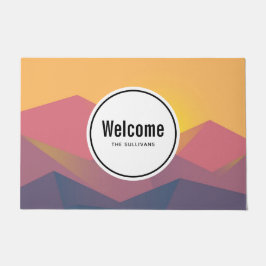 Tapete Montanhas Russas de Boas-Vindas Geométricas Minima