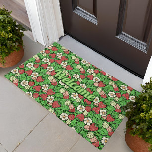 Tapete Morango com Padrão de Fundo Doormat