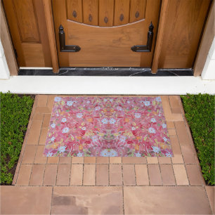 Tapete Morango Vermelho Floral Outdoor Mat