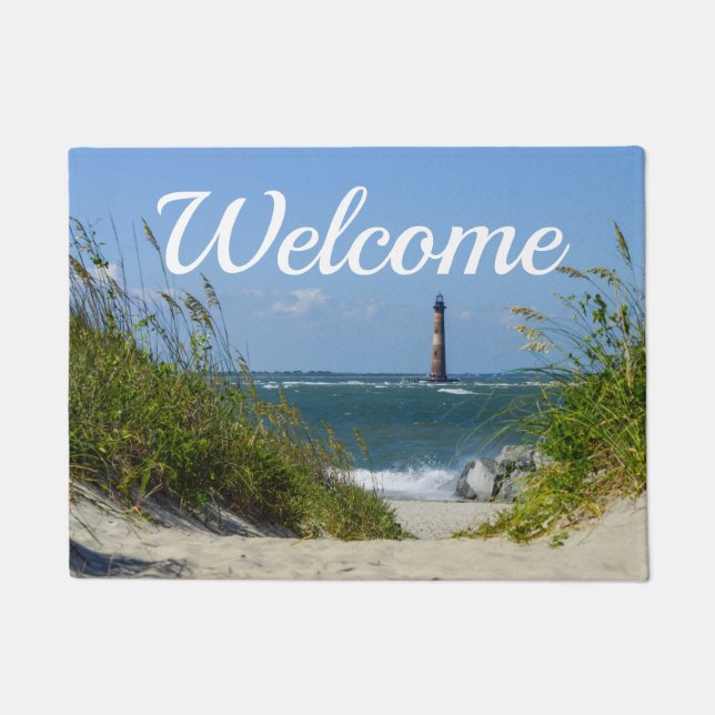 Tapete Morris Island Lighthouse Walkway Bem-vindo Doormat (Frente)