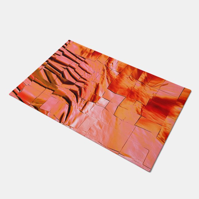 Tapete Mosaico abstrato, ligeiramente esculpido e salmão  (Inclinado)