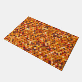 Tapete Mosaico de hexágonos em pontos em tons avermelhado