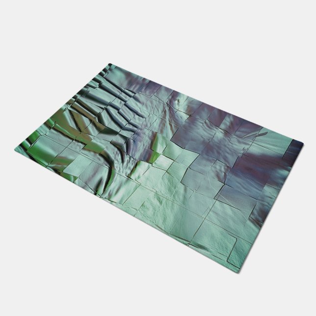 Tapete Mosaico de menta acinzentada com entalhe ligeiro e (Inclinado)