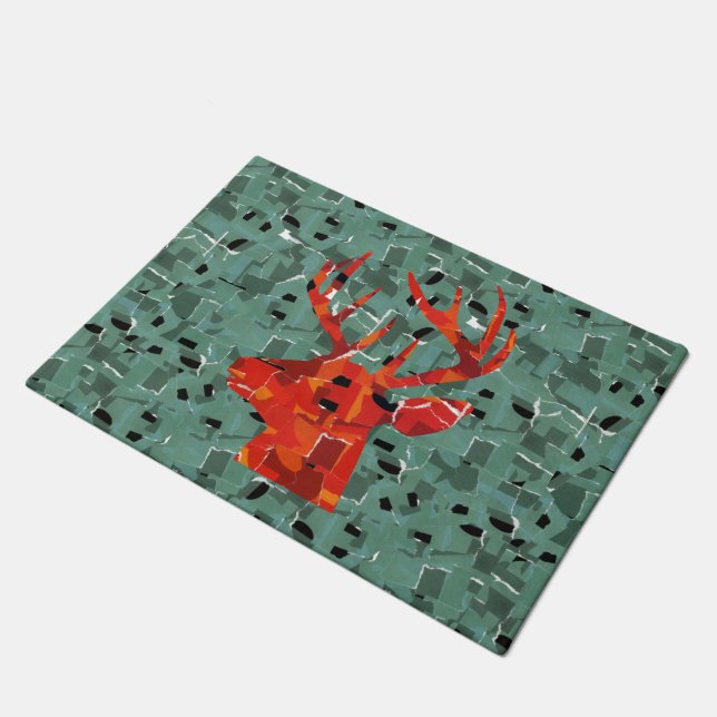 Tapete Mosaico de silhueta de cabeça de veado (Inclinado)