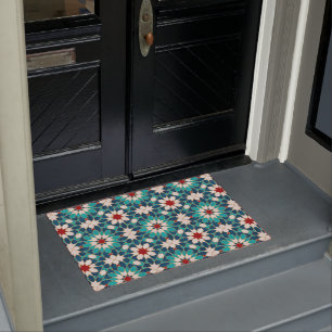 Tapete Mosaico marmorense Marinho azul vermelho branco ve