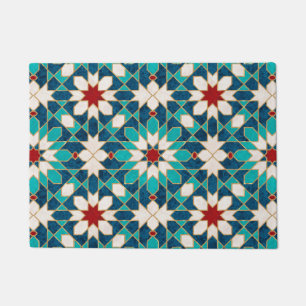 Tapete Mosaico marmorense Marinho azul vermelho branco ve