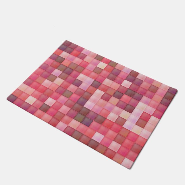 Tapete Mosaico rosa e Azulejo roxo (Inclinado)