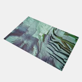 Tapete Mosaico verde acinzentado com esculpido macio e ce