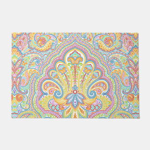 Tapete Motif de Arte Floral Rosa Verde limão Cor-de-Rosa