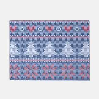 Tapete Motif de tricot de Noël Bleu