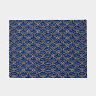 Tapete Motif do ventilador da Deco de Arte Azul e Dourada