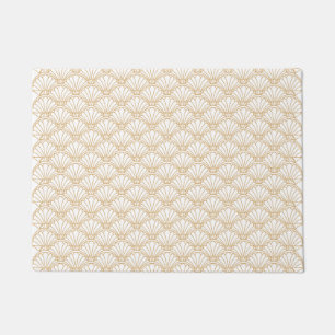 Tapete Motif do ventilador do Deco de Arte Branca e Doura