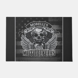 Tapete Motocicleta Personalizada American Flag Biker Skul
