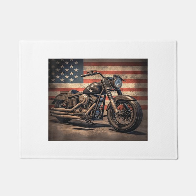 Tapete Motorcycle USA Flag Biker (Frente)