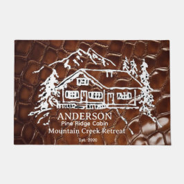 Tapete Mountain Cabin Faux Crocodile Leather Doormat
