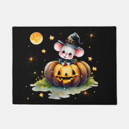 Tapete Mousey Witeen Halloween Mat Black Background