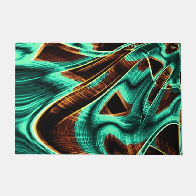 Tapete Muitas fitas aquamarinas retorcidas e ranhuras de  (Frente)