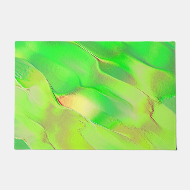 Tapete Muito pouco gravado em verde vívido e envelhecido (Frente)