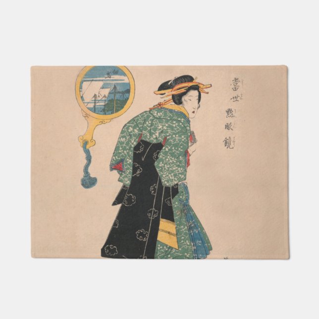 Tapete Mulher Kimono japonesa: Ukiyo-e Woodblock Impressã (Frente)