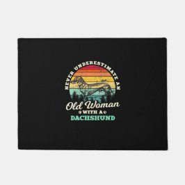 Tapete Mulher Velha Com Um Dachshund