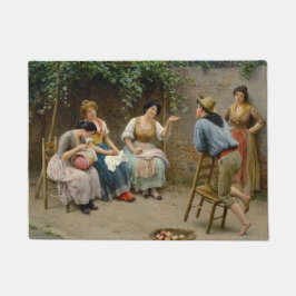 Tapete Mulheres do Seamstress e um Menino com um Bate-pap