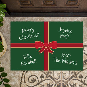 Tapete Múltiplos idiomas Feliz Natal Vermelho e Verde
