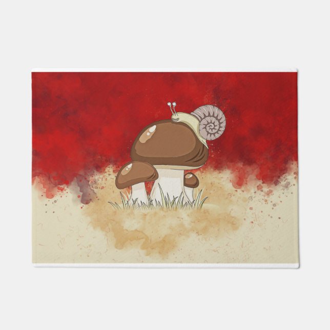Tapete Mushroom Hunter Cogumelos Aquarela (Frente)