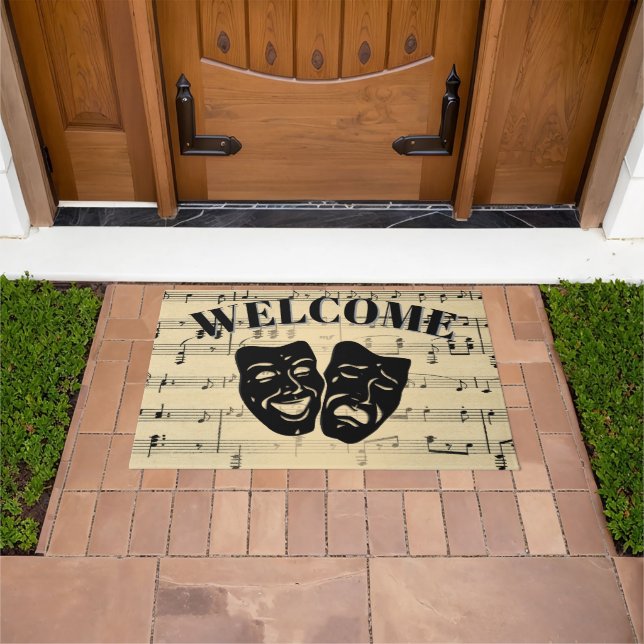 Tapete Música e Máscaras de Teatro Antigos são Bem-vindos (Ar livre)