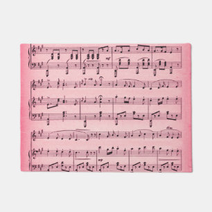Tapete Música em folha cor-de-rosa