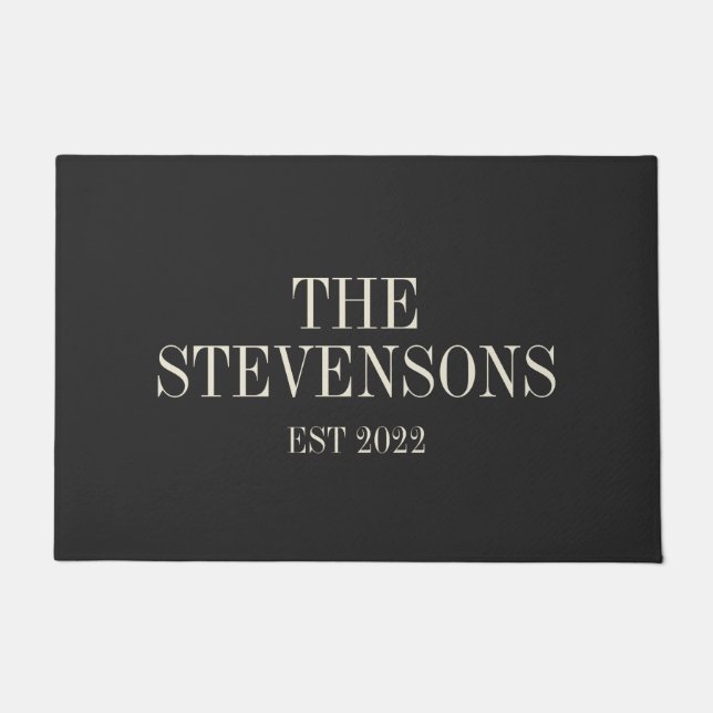 Tapete Na moda Classic Family Sobrenome Est Date Black (Frente)