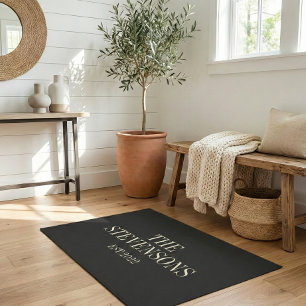 Tapete Na moda Classic Family Sobrenome Est Date Black