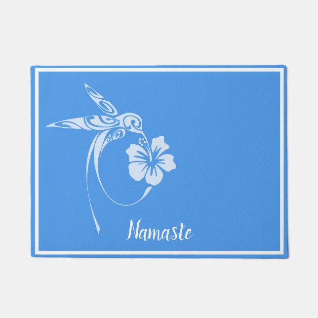 Tapete Namaste Elegante White Hummingbird Bem-vindo (Frente)