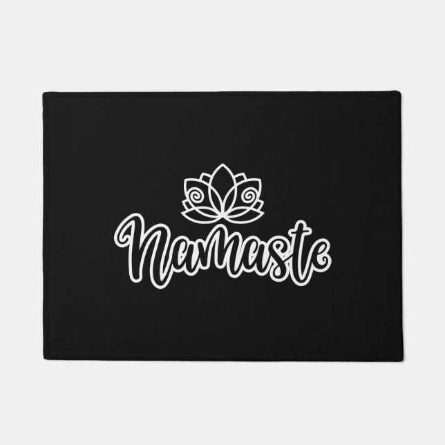 Tapete Namaste Lotus Design Para Entusiastas De Yoga (Frente)