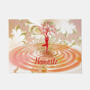 Tapete Namaste Yoga Tree of Life Spiritual Welcome