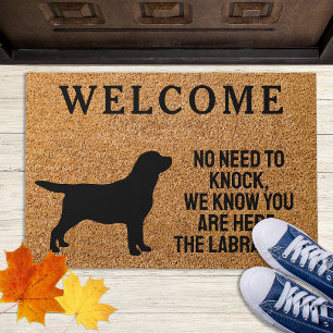 Tapete Não é preciso bater - Labrador Negro - Cachorro