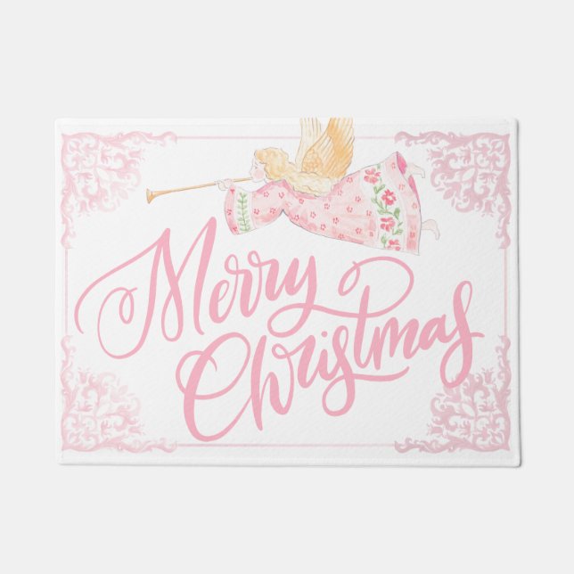 Tapete Natal Anjo Rosa Pastel (Frente)