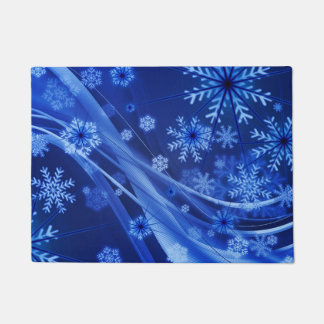 Tapete Natal Azul Flocos de Neve de inverno