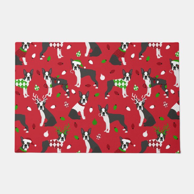 Tapete Natal Boston Terrier Doormat (Frente)