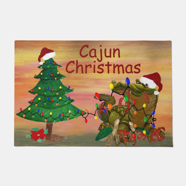Tapete Natal Cajun no bayou (Frente)