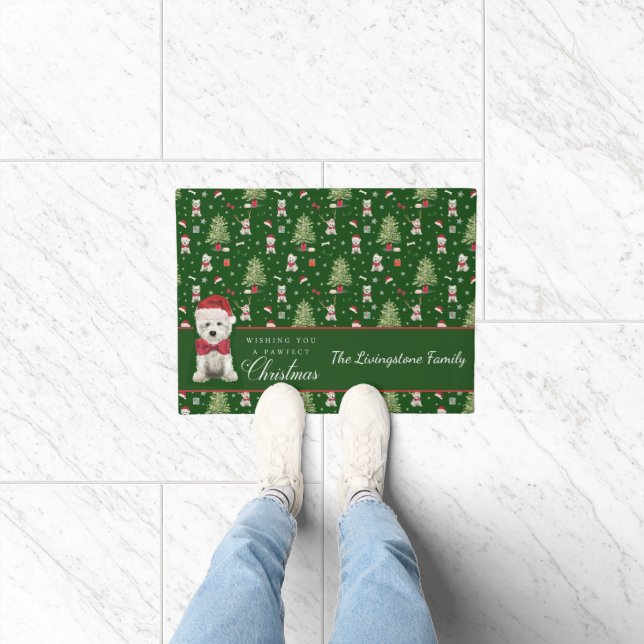 Tapete Natal Caprichoso Westie Branco (Interior)
