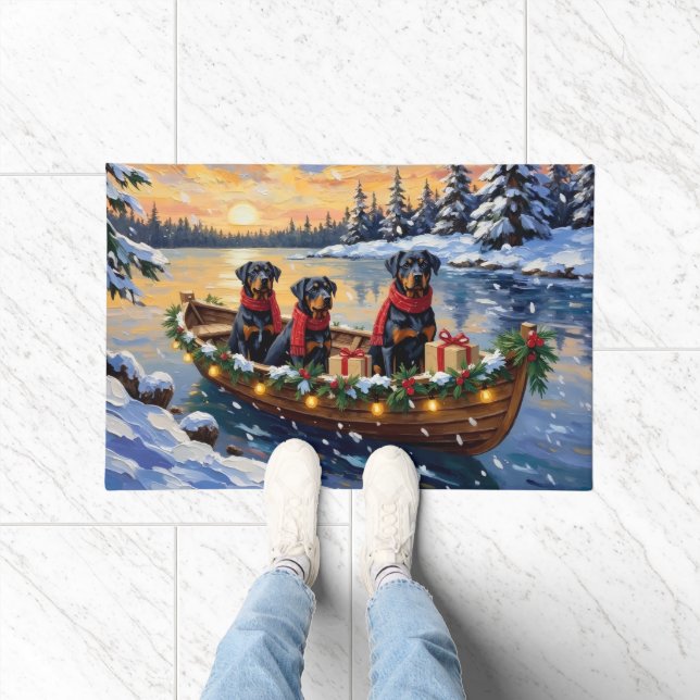 Tapete Natal de barco de Rottweiler (Interior)