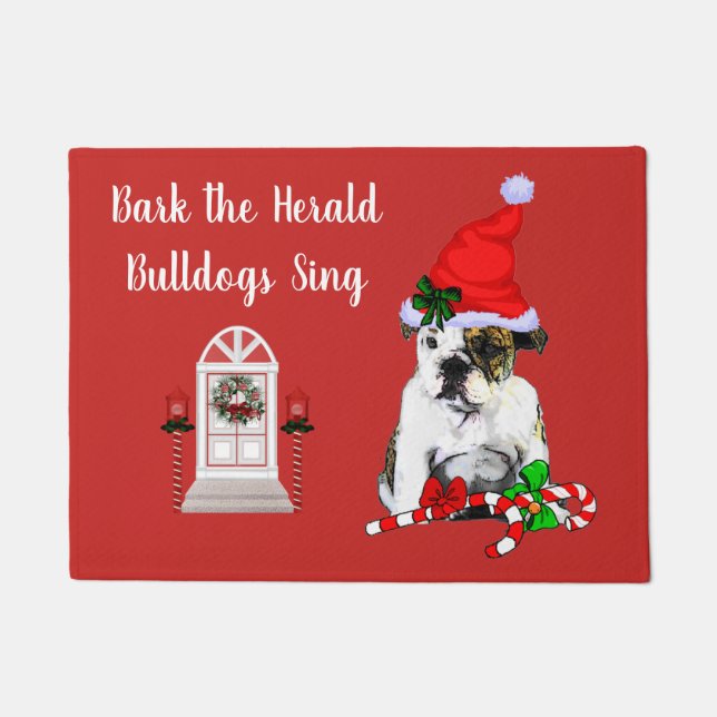 Tapete Natal de Cachorro Inglês Fofo (Frente)