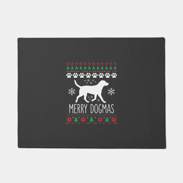 Tapete Natal de Cachorro Vetor de Dogmas Alegres (Frente)