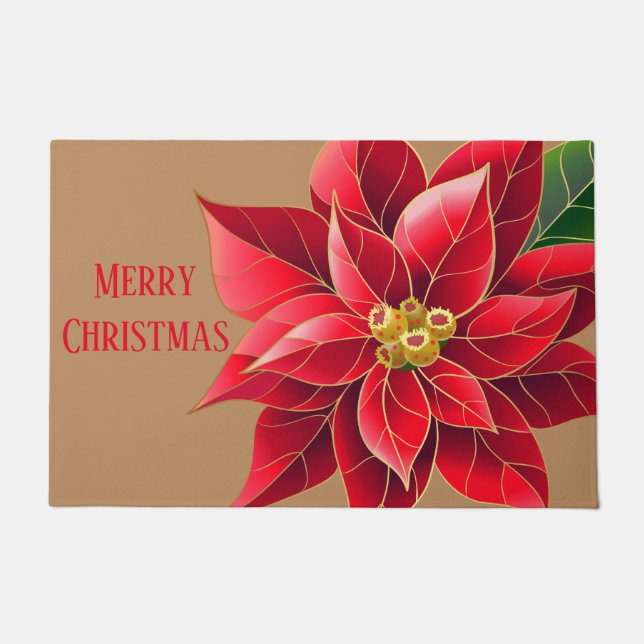 Tapete Natal Doormat-Poinsettia (Frente)